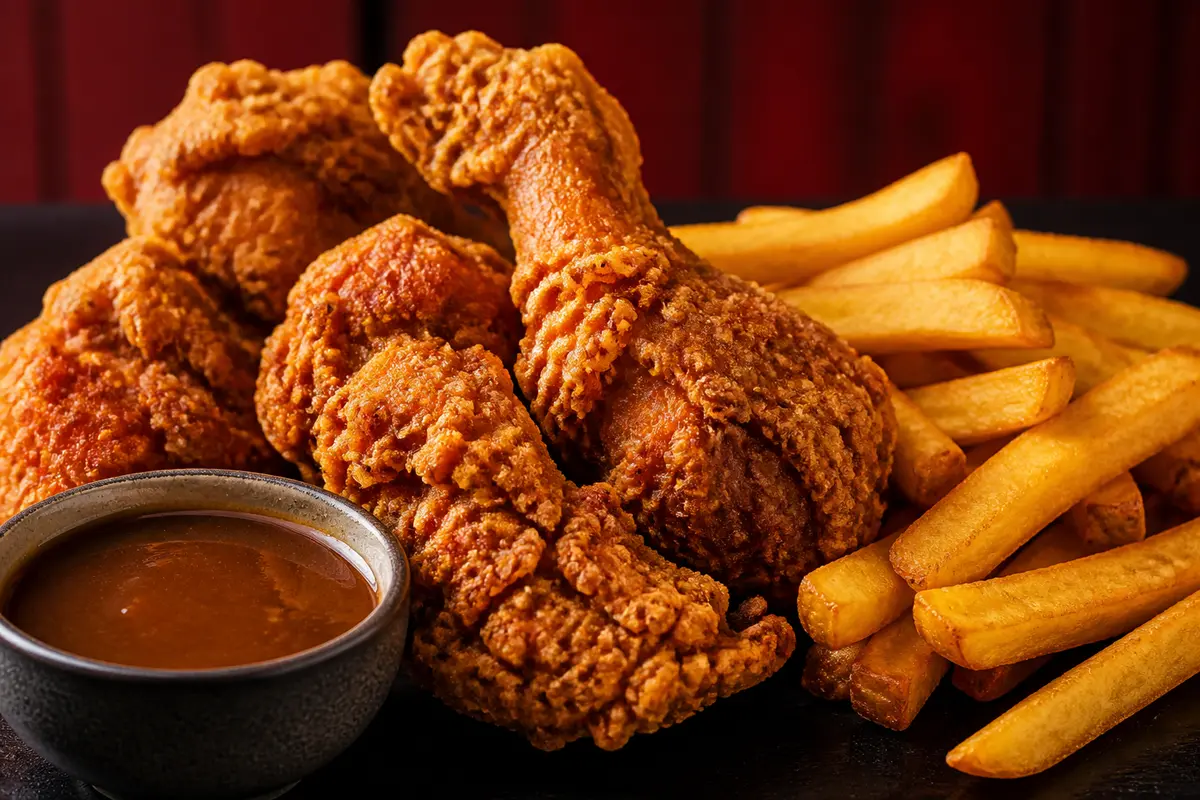 Crispy chicken and chips